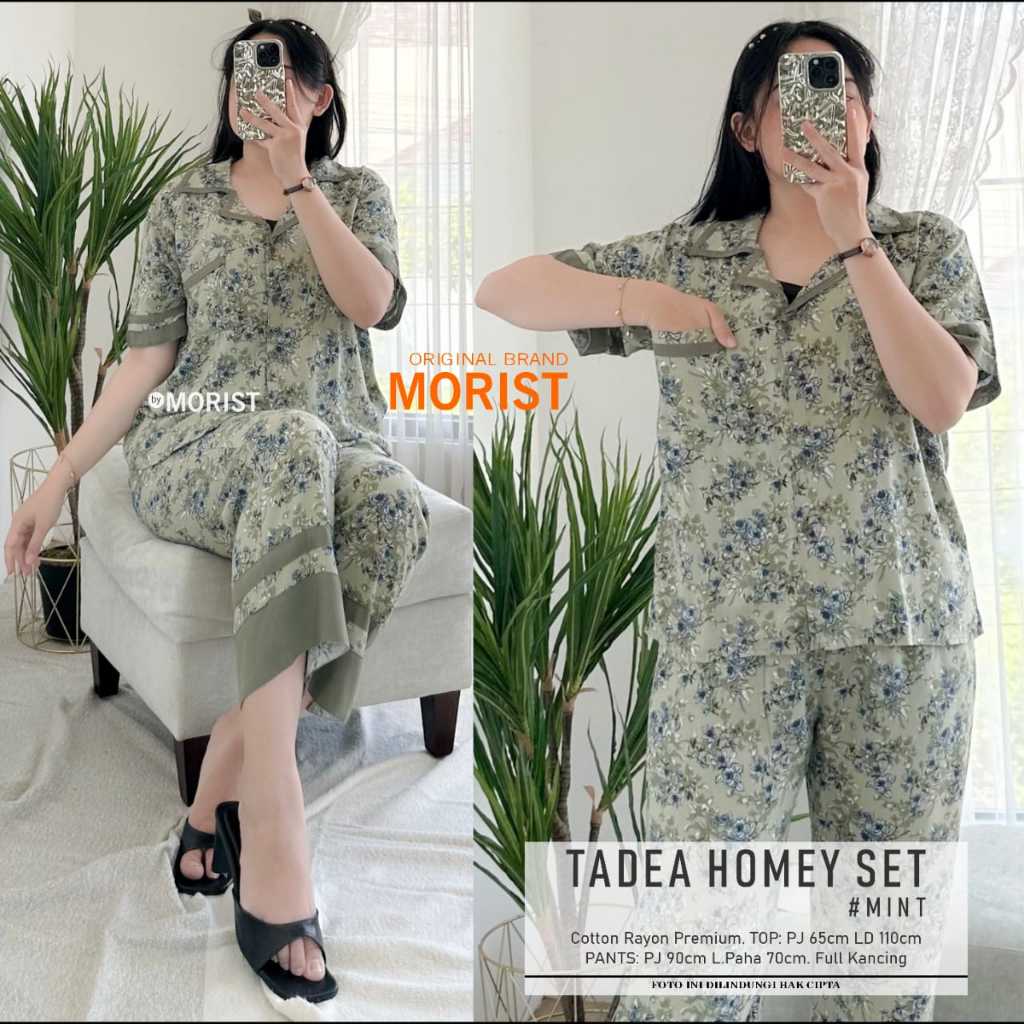 Morist Berlabel Tadea Timmi Diela Mili Homey Set Daster Jumbo Rayon Full Kancing Motif Premium Home 
