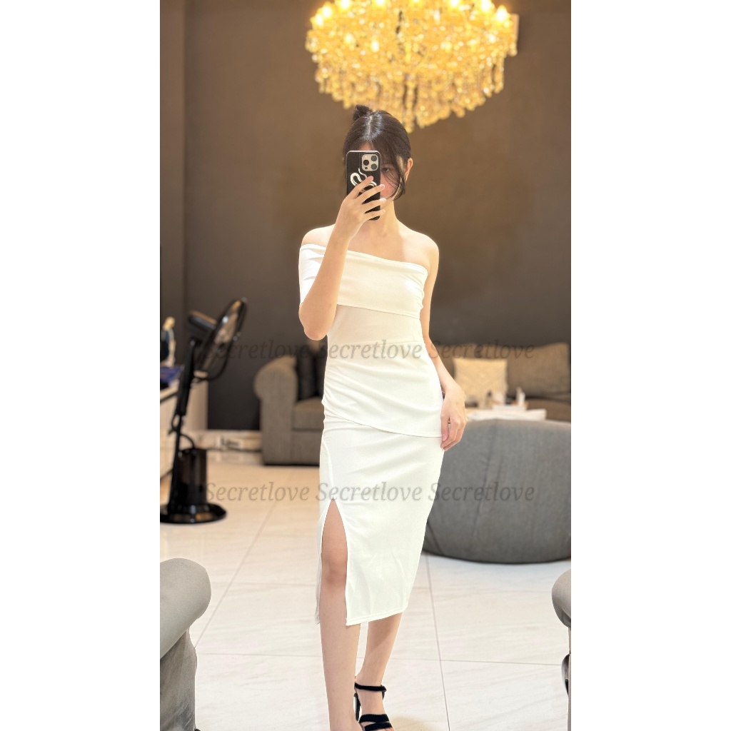 One shoulder Mahalini dress scuba