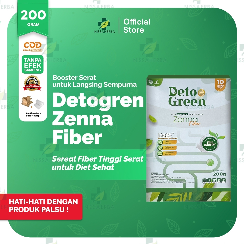 

Detogreen Zenna Sereal Fiber Oat Serat untuk Diet Sehat Optimal 200 Gram