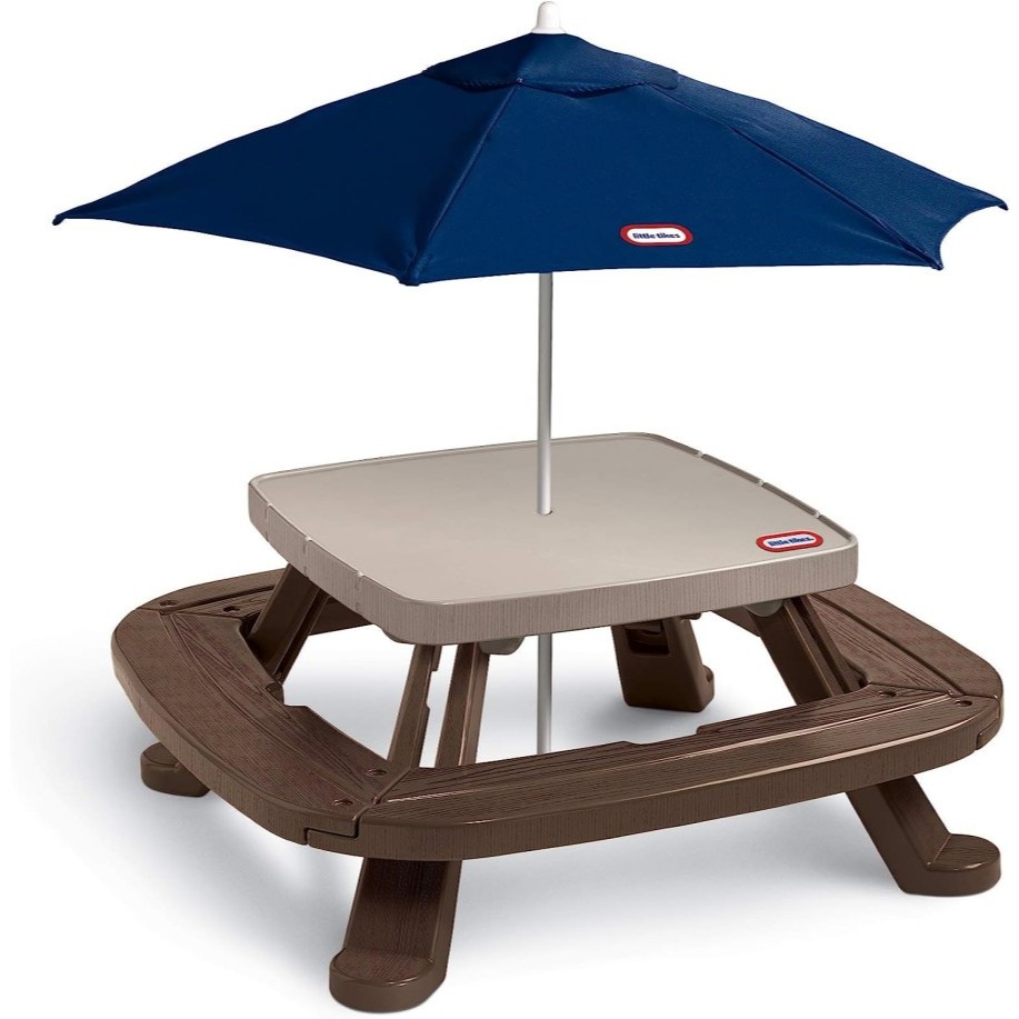 LITTLE TIKES FOLD AND STORE PICNIC TABLE WITH UMBRELLA