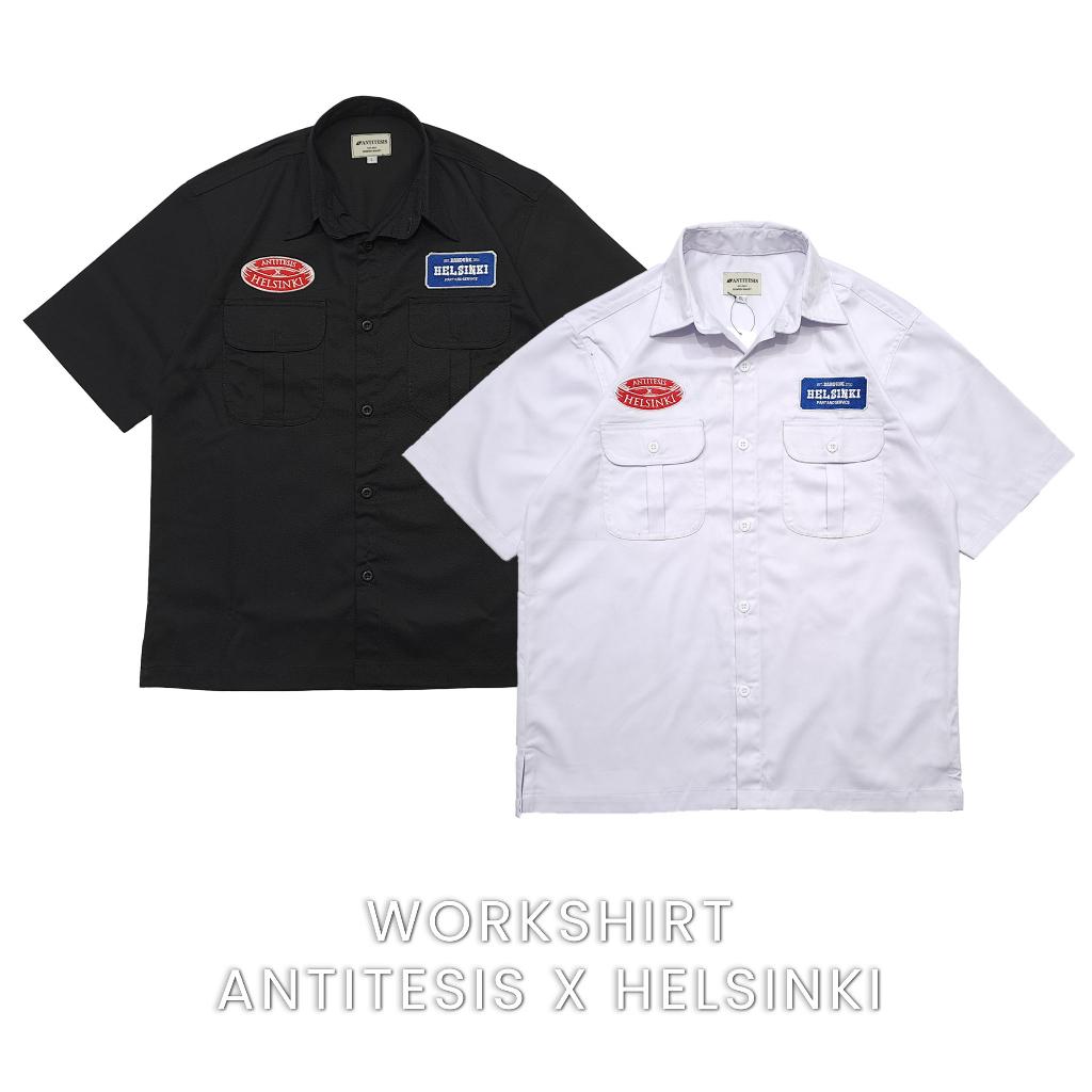 Workshirt Antitesis X Helsinki American Drill Full Bordir | Kemeja Kerja Pria | Kemeja Pria