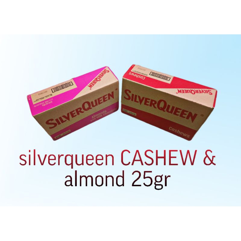 

silverqueen 25gr kecil bok X10pcs cashew & almond 2026