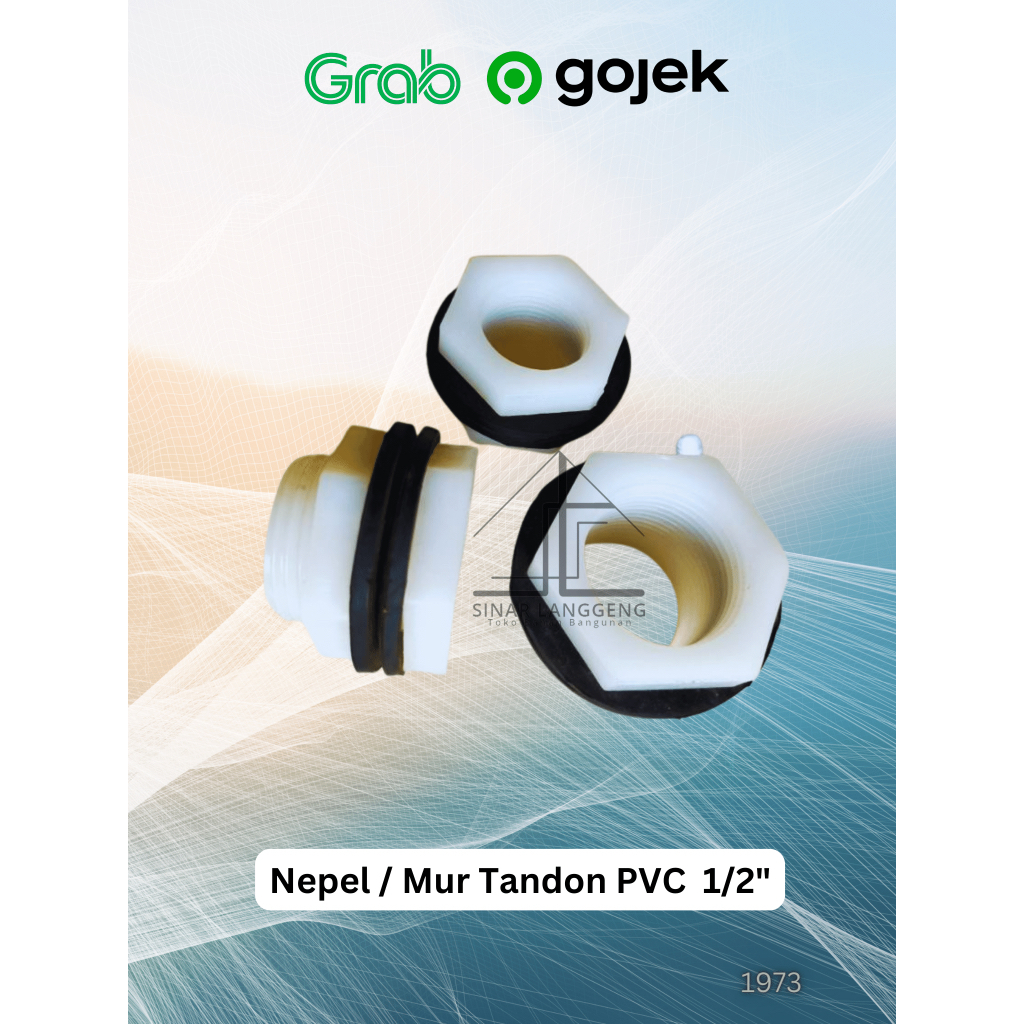 Mur Tandon 1/2 inch(Drat Dalam)MurDratRingToren AirPVC Verloop Ring /Vlok  Nepel Mur Toren (1973)