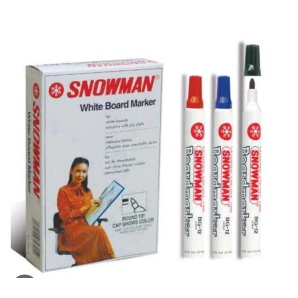 

spidol snowman BG-12 perpack / board marker / white board snowman / spidol untuk papan tulis