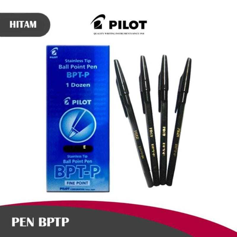 

V2_12 Pcs Pulpen Pilot Hitam BPT-P Fine Point 0.7mm
