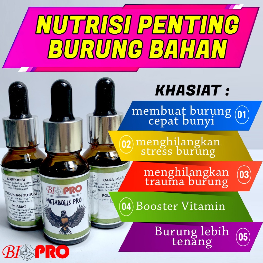 VITAMIN MENCEGAH BURUNG SAKIT BIOPRO METABOLIS PRO SEMUA JENIS BURUNG