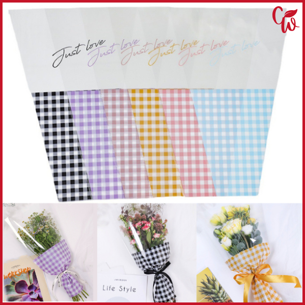 

20 Lembar Single Rose Wrapping Plastic Plastik Bunga Mawar Satuan 1 Tangkai KB6153