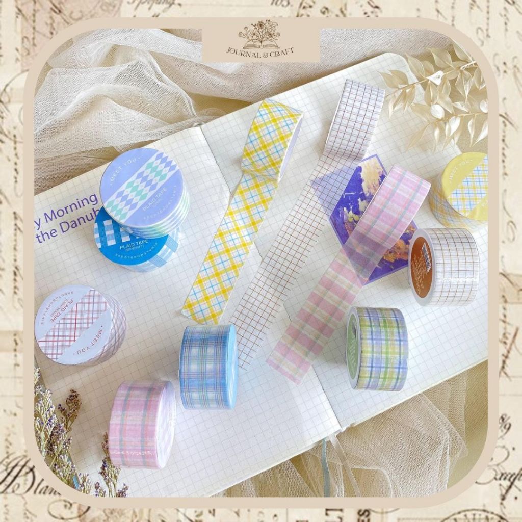 

JournalandCraft washitape grid satuan 1pcs Rolls GRID PATTERN Washi Tape Deco Masking Tape Jurnal DIY Scrapbook Solatip Selotip Kertas Warna Pastel / Stiker Motif Kotak / Washi Tape Grid / Japanese Masking / Paper Tape Set Grid Pattern / Control Series