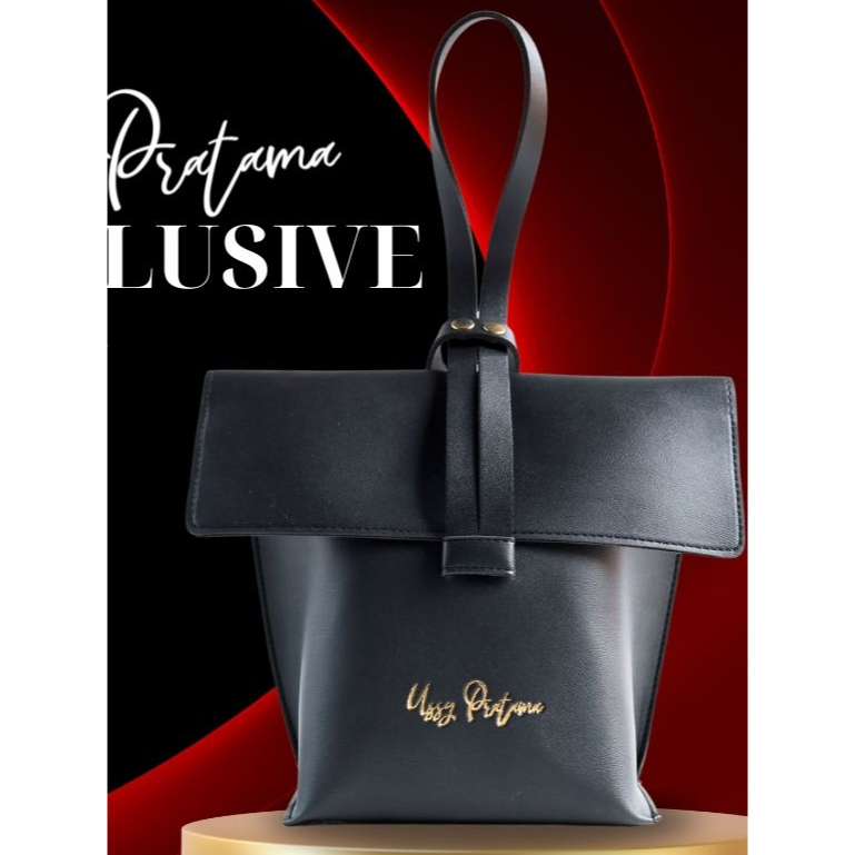 Ussy Pratama Parfum tas hitam exclusive Pouch black Gold Logo Ussy Perfume Collection