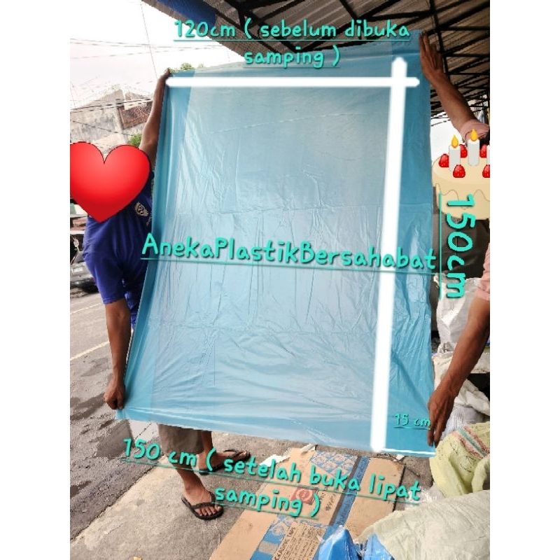 PLASTIK FIBER BAK IKAN WARNA BIRU 120/150 cm x 150 cm ( 04 ) , plastik dalaman bak fiber , plastik a