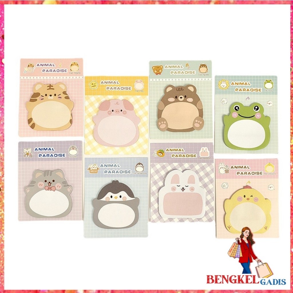 

BG Catatan Memo Note Karakter Sticky Notes Motif Hewan Tempelan Kertas Binatang Binatang Mini Book Karakter Animal Lucu