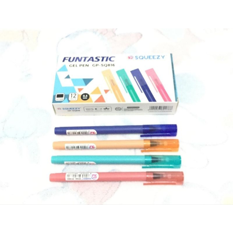 

Pulpen Gel Pen Squeezy Funtastic Hitam 0,5mm Murah / Pena Gel Tinta Hitam Murah / Gel Pen Squeezy Black 0,5mm Needle Tip