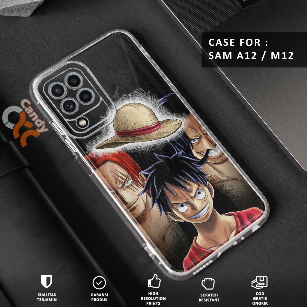 Case SAMSUNG A12 - Casing SAMSUNG M12 Motif ANIME OP - Softcase Premium Fourside - Bening Transparan