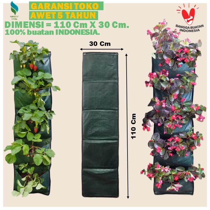 Pot Tanaman Pot Bunga Planter Bag Dinding Planterbag Polybag Tanaman Pot Dinding Gantung A10