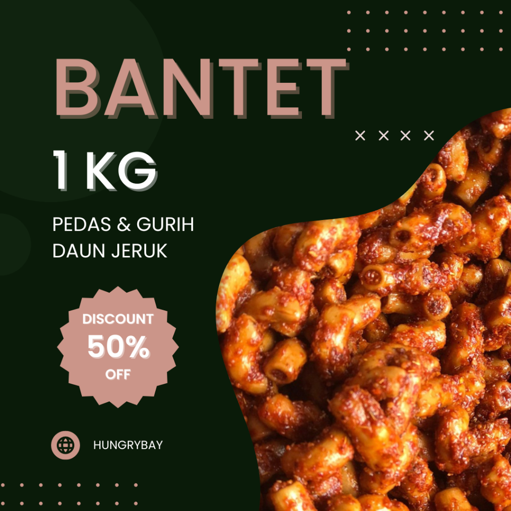 

Makaroni Bantet 1KG Pedas Daun Jeruk 6 Rasa Extra Pedas Bantat Kiloan Khas Tasikmalaya Kriwil Kerang