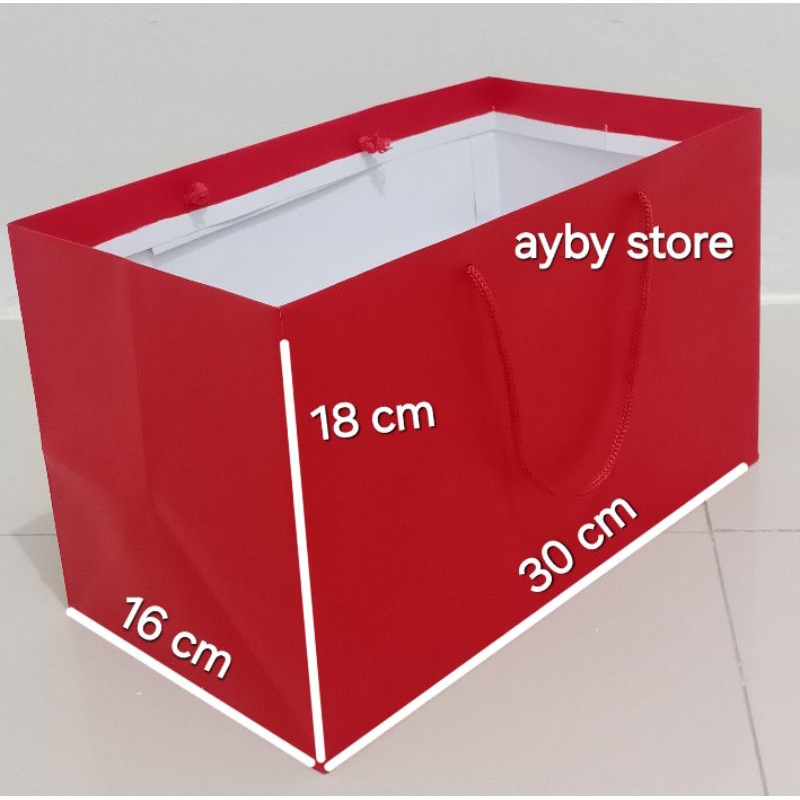 

paperbag polos bolu warna ukuran 30 x 16 x 18