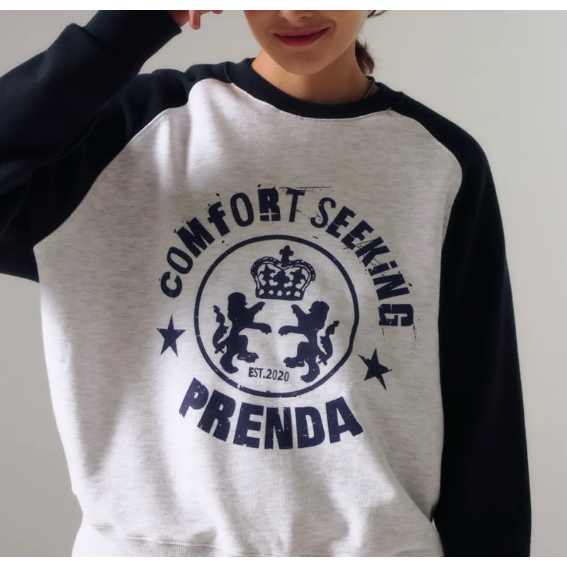 Prenda sweater sweatshirt cn crewneck kombinasi reglan