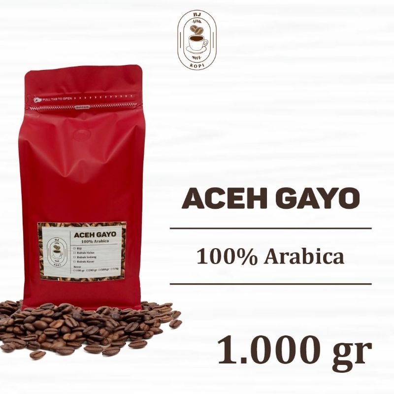 

Kopi Arabika Aceh Gayo Arabica Coffee Roast Beans 1000gr Biji Bubuk