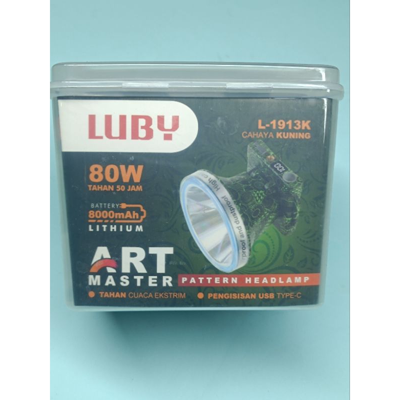 Senter Kepala Luby Jumbo 80 Watt L1913 Kuning / Luby L 1913 Kuning 80 Watt