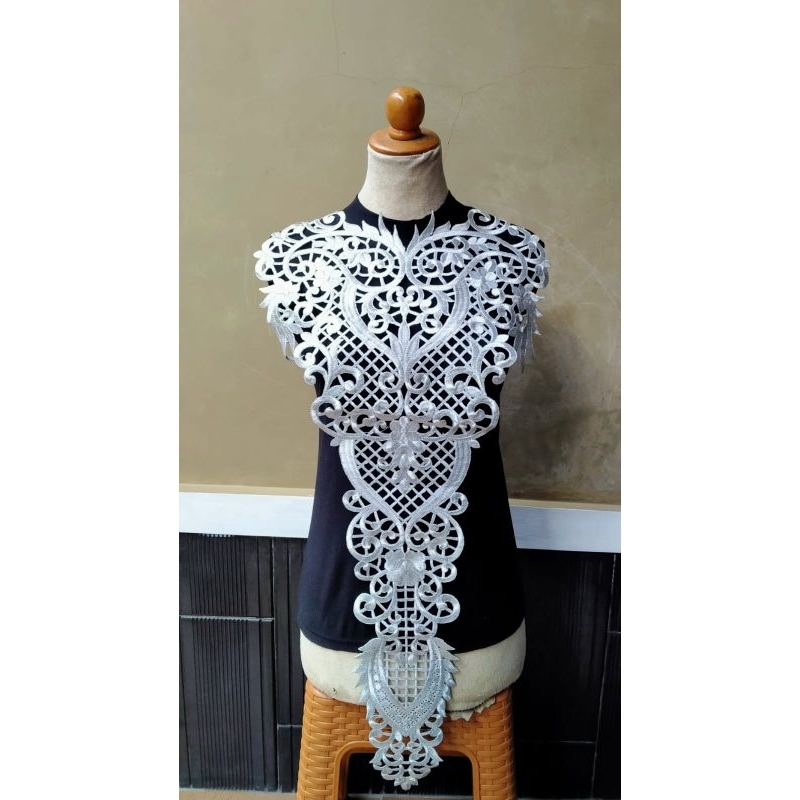 Bordir Aplikasi Gaun Kebaya /Bordir Kerancang