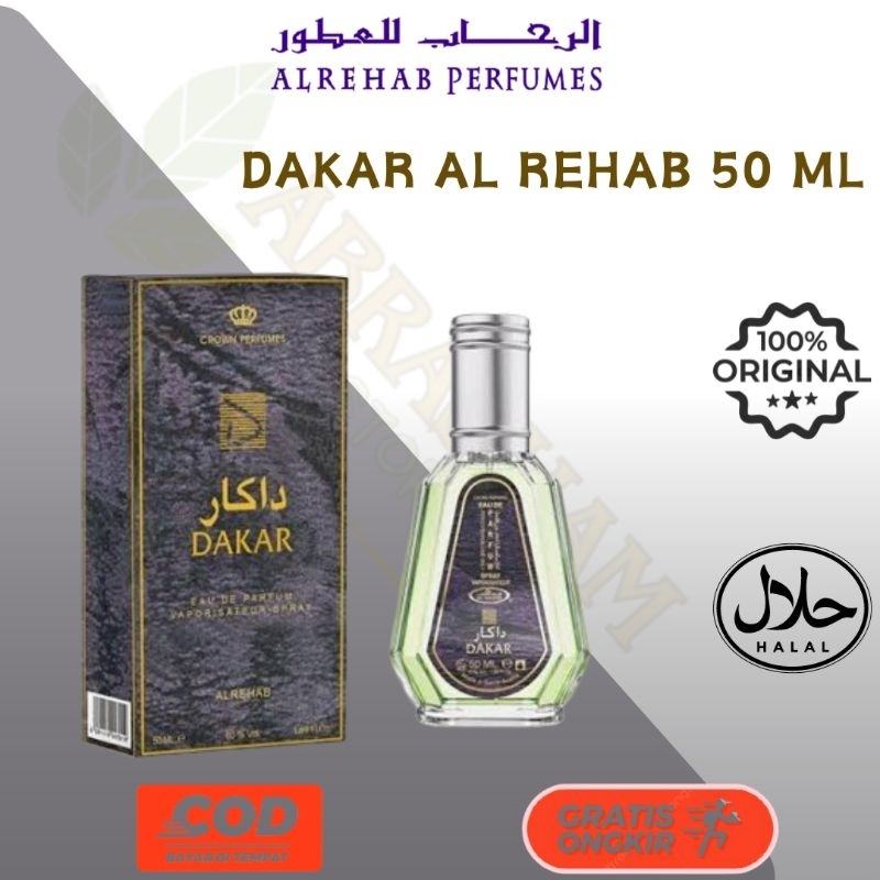 Parfum AL REHAB DAKAR 50 ML Spray Original Arab Saudi AlRehab Perfume Campuran Bibit Al-Rehab Parfum