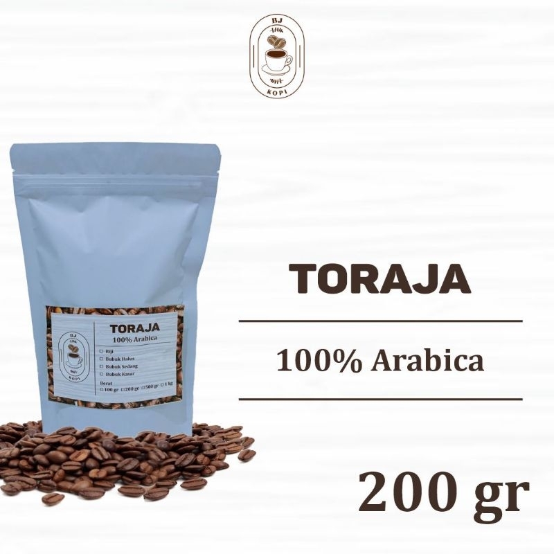 

Kopi Arabika Toraja Arabica Coffee Roast Beans 200gr Biji Bubuk