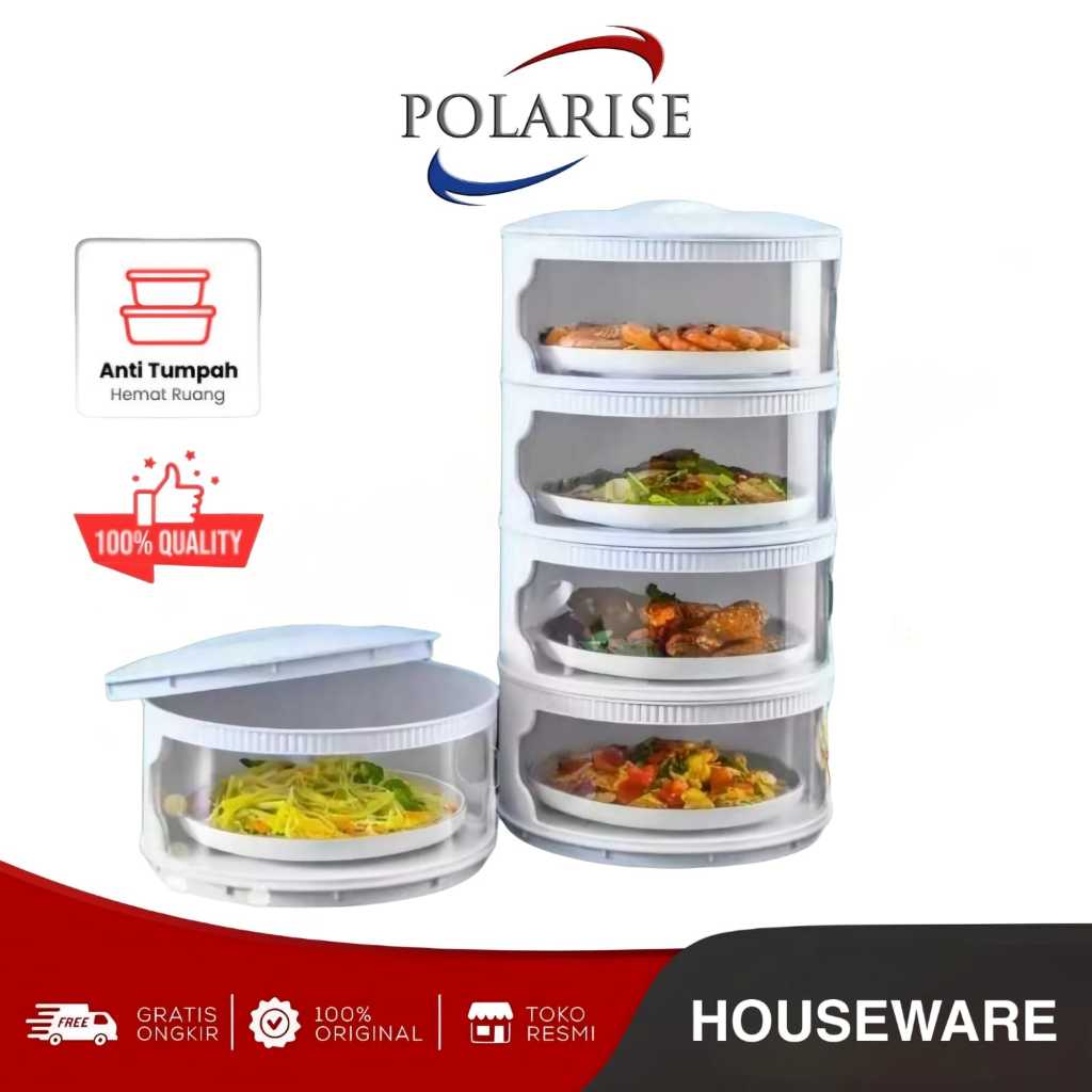 Tudung Saji 4 Susun Rak Makanan Tahan Panas Anti Lalat Rak makanan Tudung Saji Susun 4
