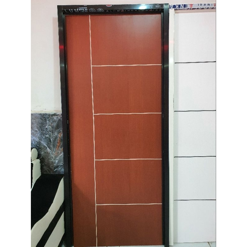 PINTU RUMAH DAN KUSEN ALUMINIUM TINGGAL PASANG / PINTU RUMAH PLUS KUSEN READY