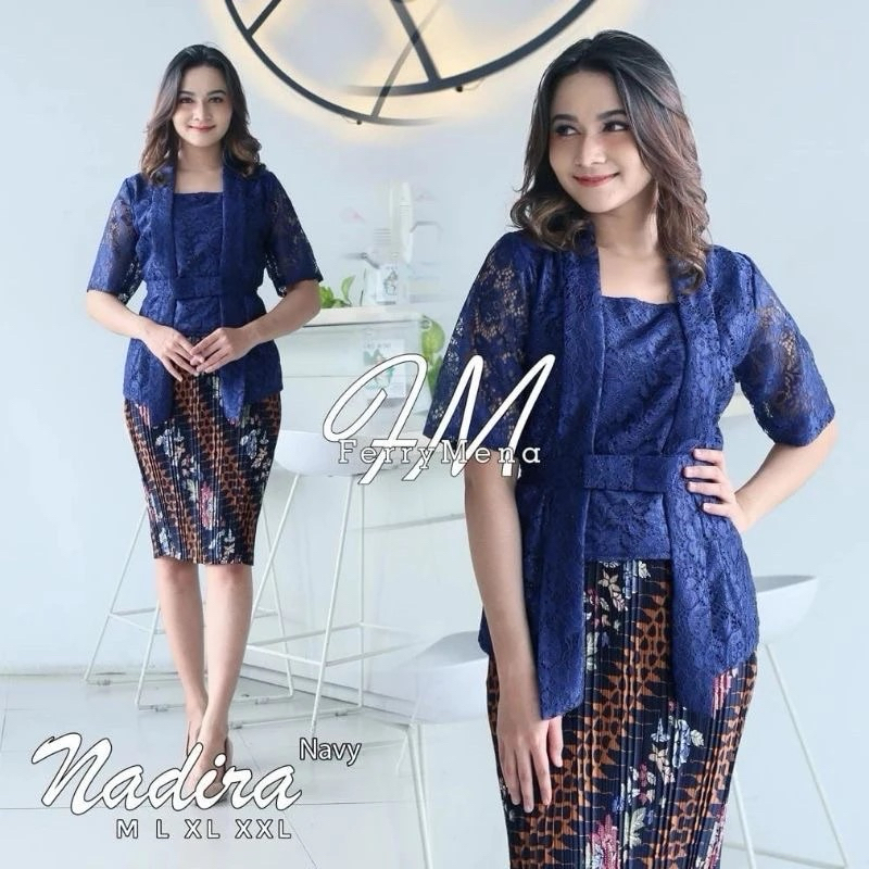 Promo One set kebaya Kutubaru Bruka Mix Rok Pendek Setelan Kebaya Nadhira  Kutubaru Lengan Pendek Ba