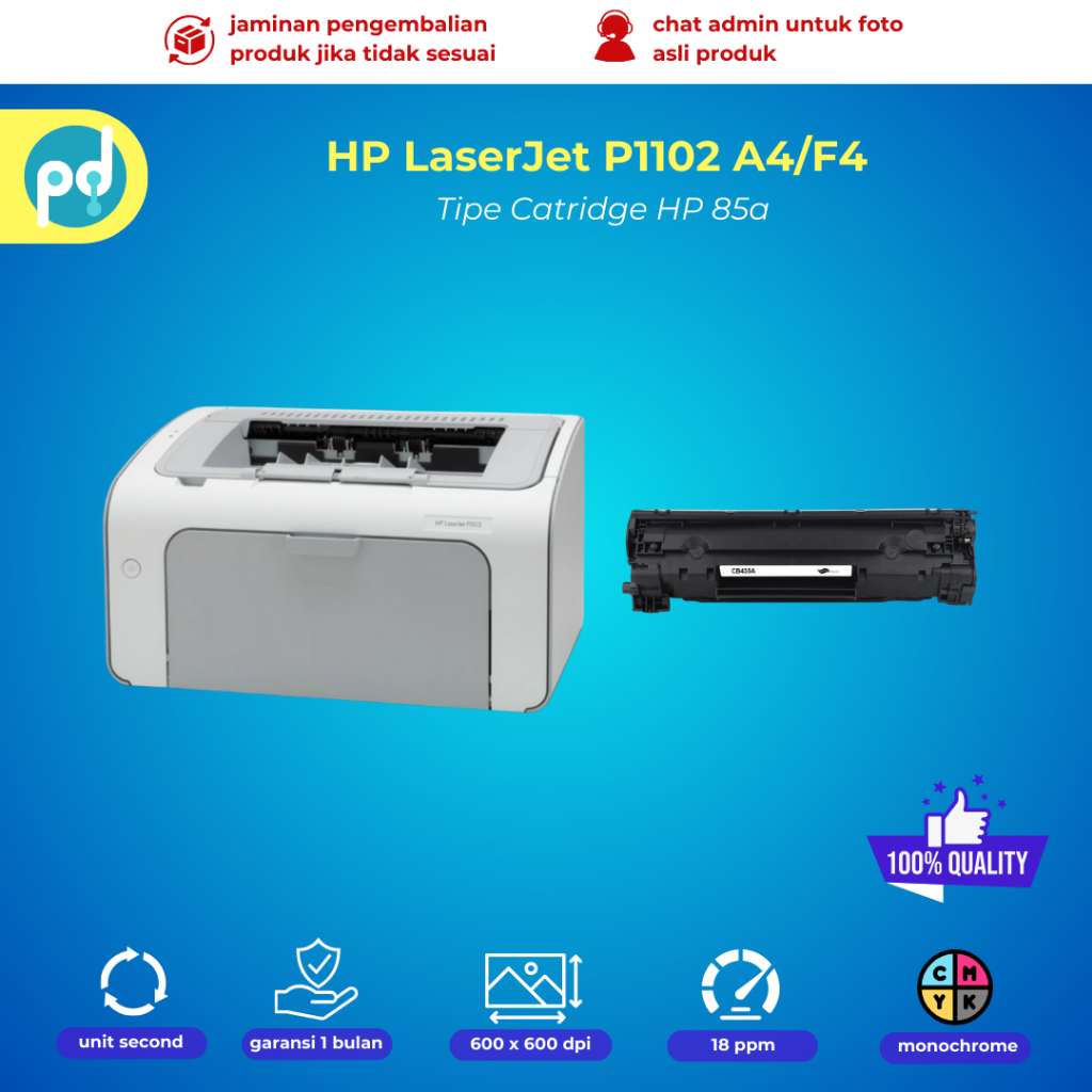 Printer Hp Laserjet P1102 Hitam putih - A4 F4