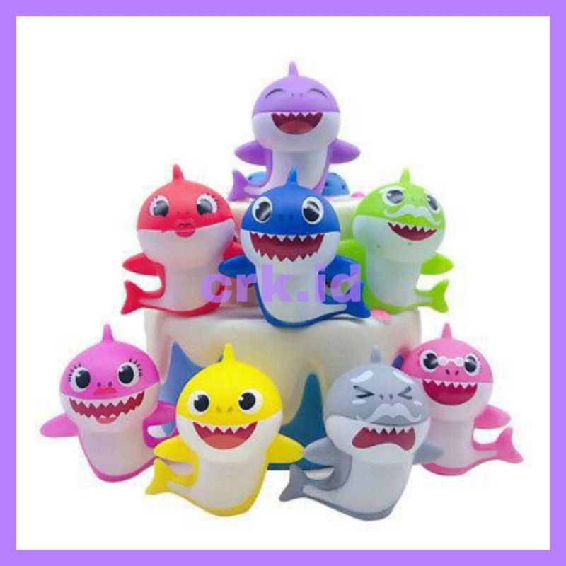 PAJANGAN TOPPER KUE ULANG TAHUN BIRTHDAY CAKE TOPPER BABY SHARK KIDS TOY MAINAN ANAK ACTION FIGURE L