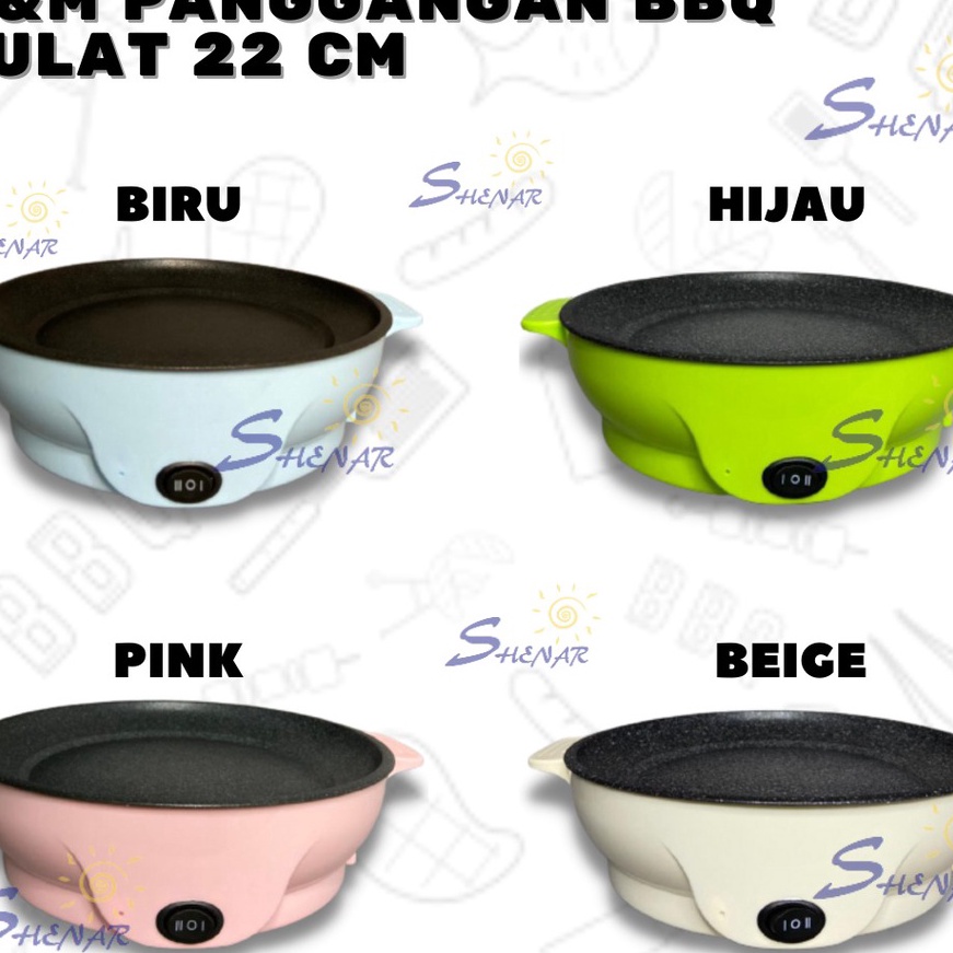 KP8 1KG SHENAR MM PANGGANGAN BBQ BULAT  PANCI LISTRIK  KOREAN PAN  GRILL PAN  ALL U CAN EAT