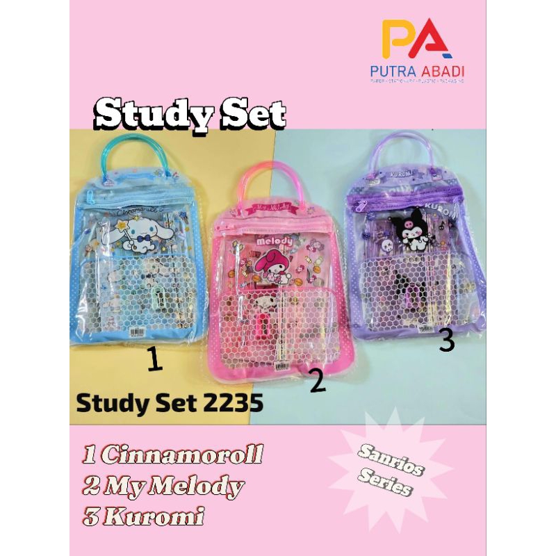 

Set Alat Tulis Anak Viral Study Set 6 in 1 Sanrio Cinnamoroll My Melody Kuromi/ Souvenir Ulang Sanrios