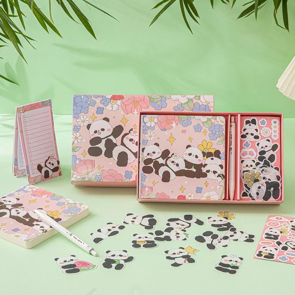 

Panda Fangben Gift Box, Account Set, Stationery, Student Children's Gift, Panda Theme Tourist Souvenir