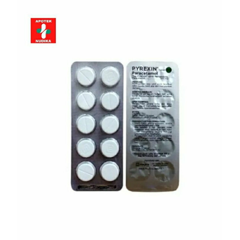 PYREXIN TABLET PARACETAMOL 500MG, membantu mengobati demam, pusing, sakit kepala, sakit gigi