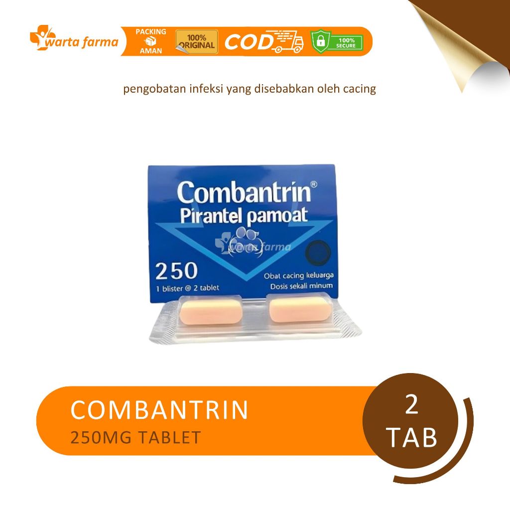 Combantrin Tablet 250mg 125mg & Combantrin Sirup - Obat Cacing Anak & Dewasa