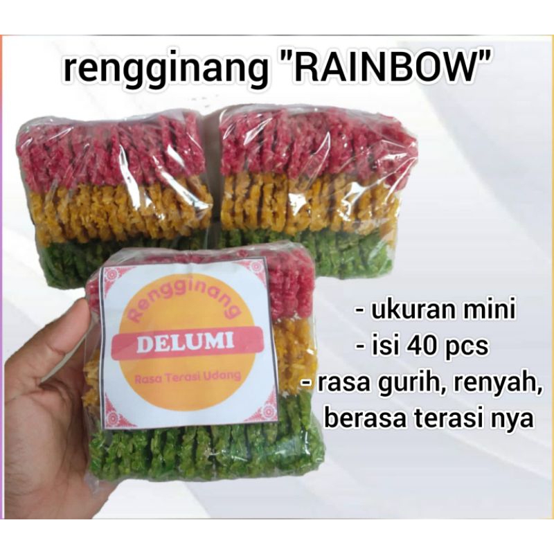 

rengginang delumi warna warni isi 40 pcs/rengginang pelangi/ rengginang warna warni/ rengginang terasi/ rengginang mentah