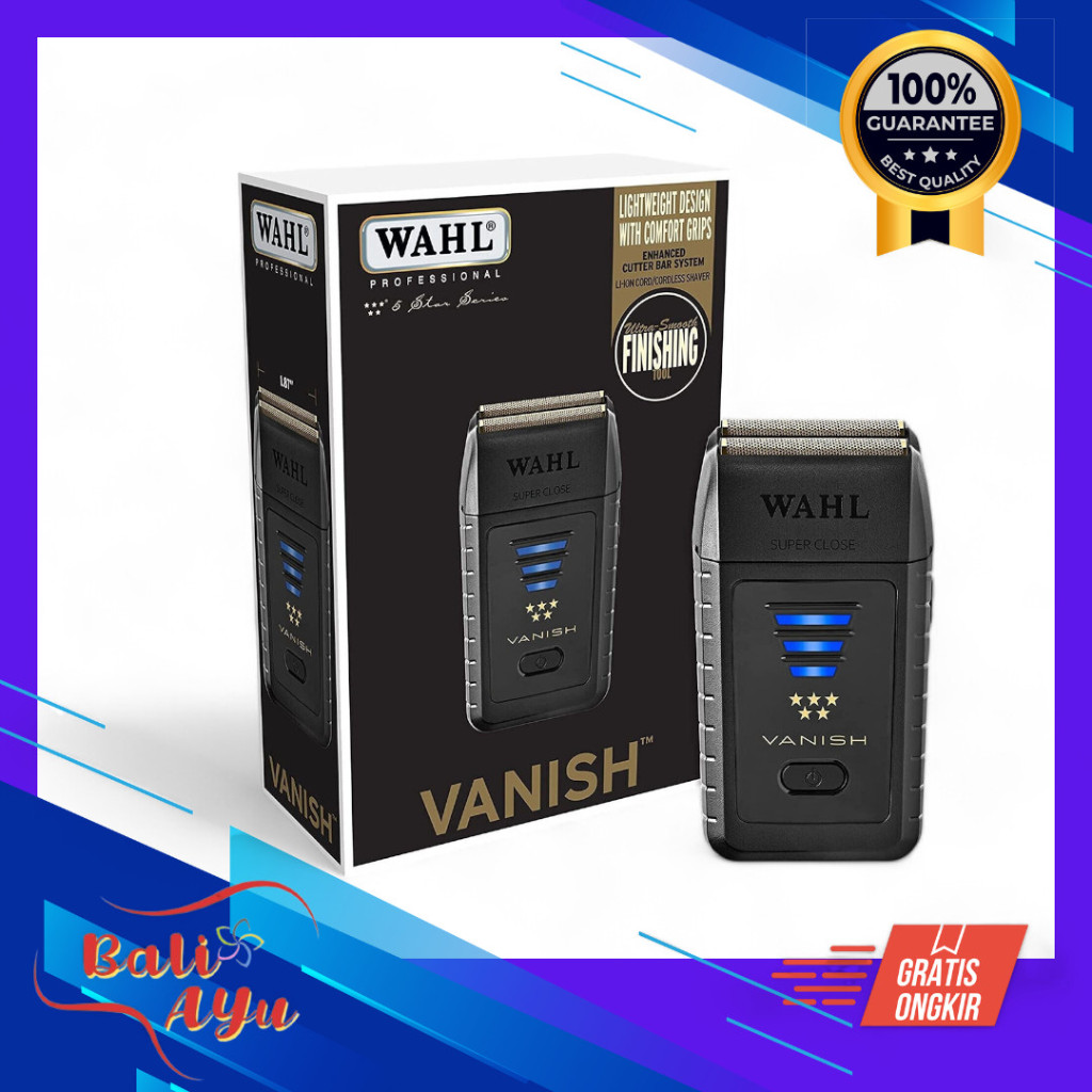 Wahl Vanish Shaver 5 Star 08173-700 - Pencukur Listrik Foil Profesional Cordless/Corded Hitam