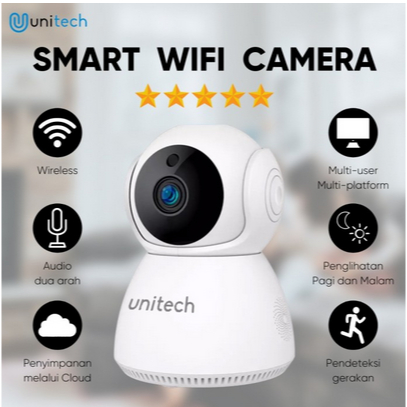 CCTV Mini Wifi Unitech Q9 Wireless Kamera Camera Monitor untuk Hp with 2 Way Audio, Motion Sensor Al