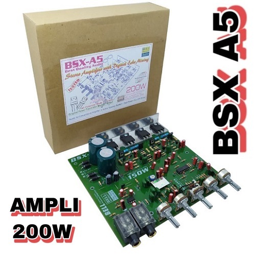 Kit Power Speaker Aktif BSX A5 BSX-A5 2 Mic Amplifier Stereo 300W 2x150W Digital Echo