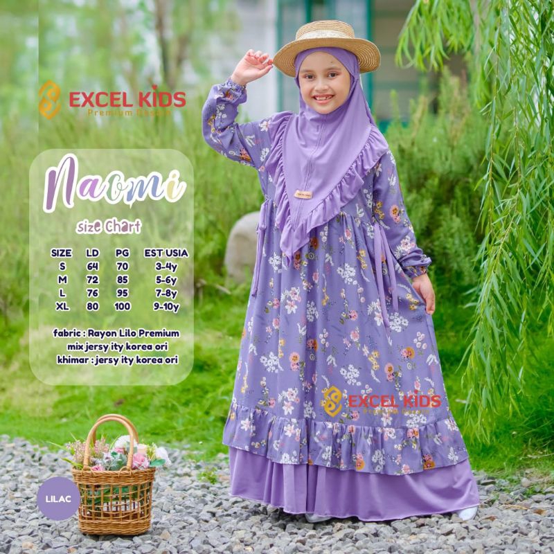 NAOMI dress anak set hijab ori Excel