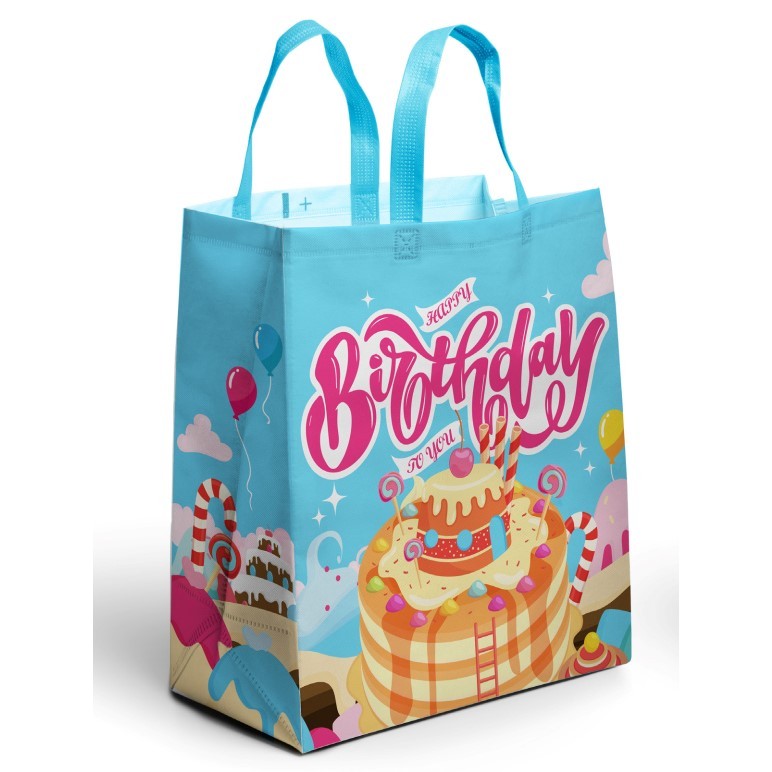 

( PER PCS ) Tas Laminasi Ulang Tahun Snack Motif Lucu / Goodie Bag Laminasi Ultah Anak Karakter Ukuran 25x25x15