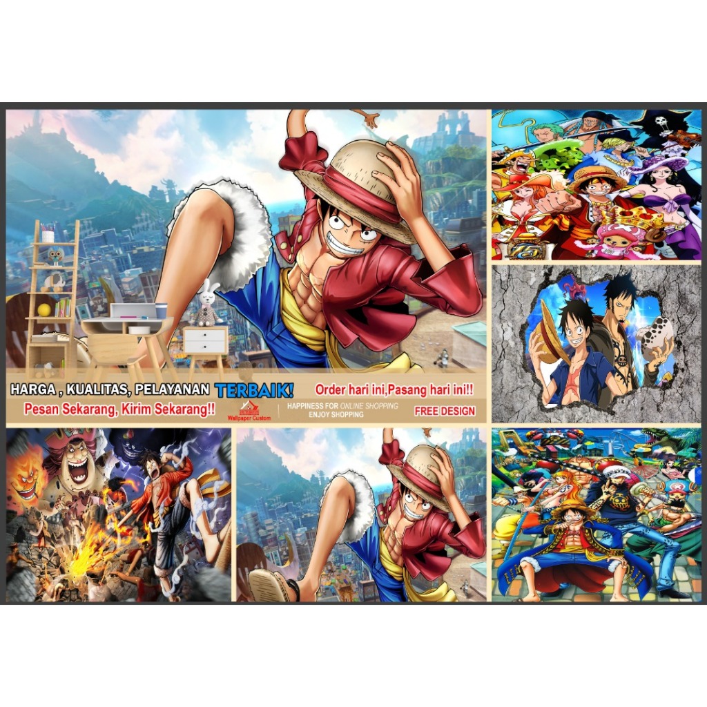 Wallpaper Dinding Custom 3D Animasi Anak | Animasi One Piece | Wallpaper Request Gambar | Wallpaper 