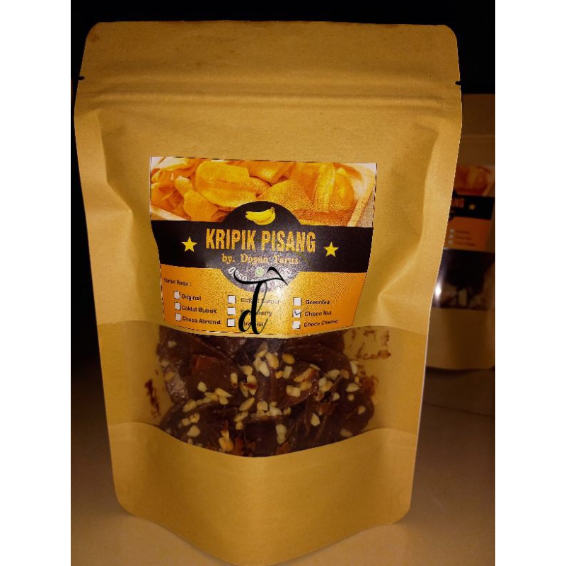 

KERIPIK PISANG COKLAT LUMER KACANG 100 gram/KERIPING PISANG CHOCO NUT / KERIPIK PISANG COKLAT LUMER BY DOYAN TERUS