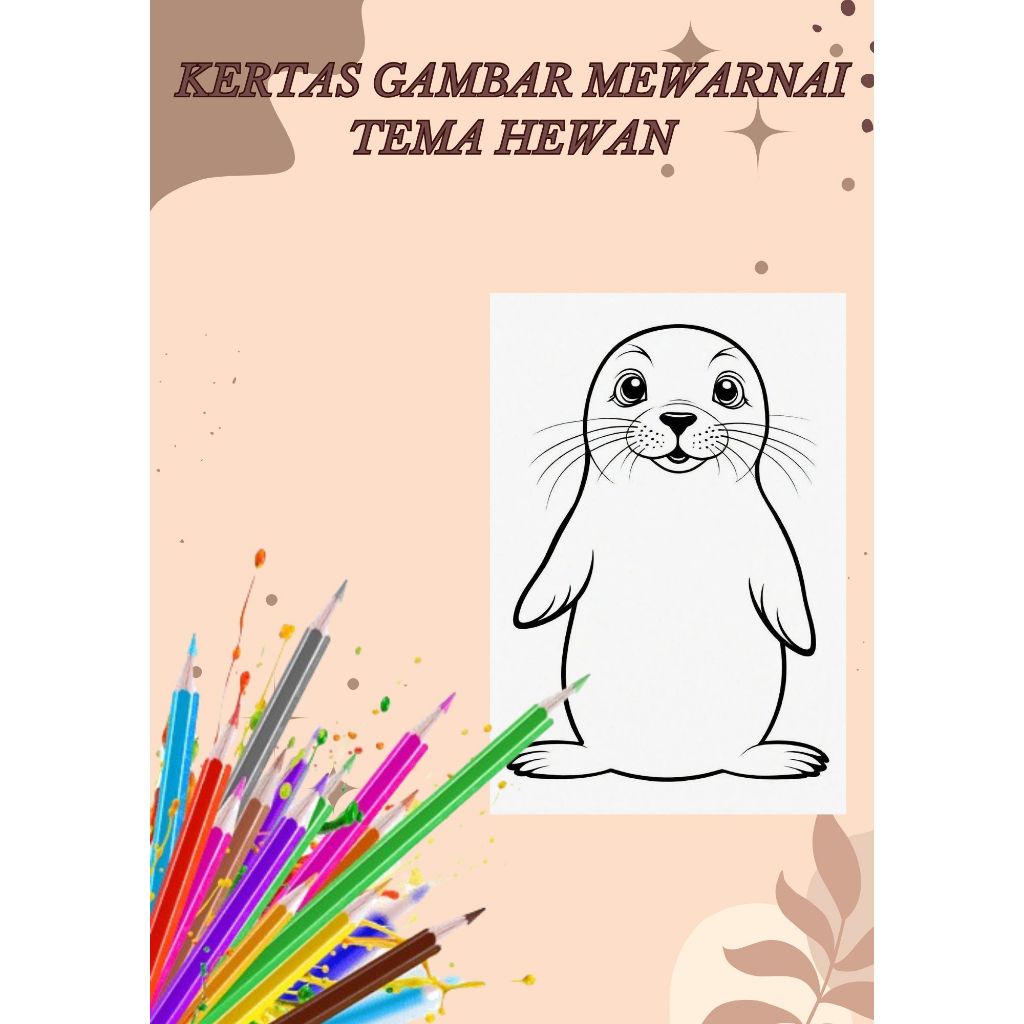 Kertas Gambar Mewarnai (TEMA HEWAN)