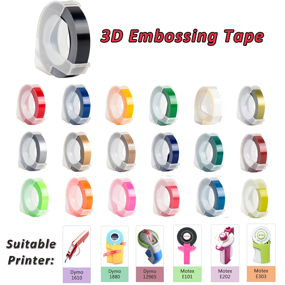 

1Pcs REFILL LABEL MAKER EMBOSS 3D 9mm COMPATIBLE DYMO/MOTEX/CIDY