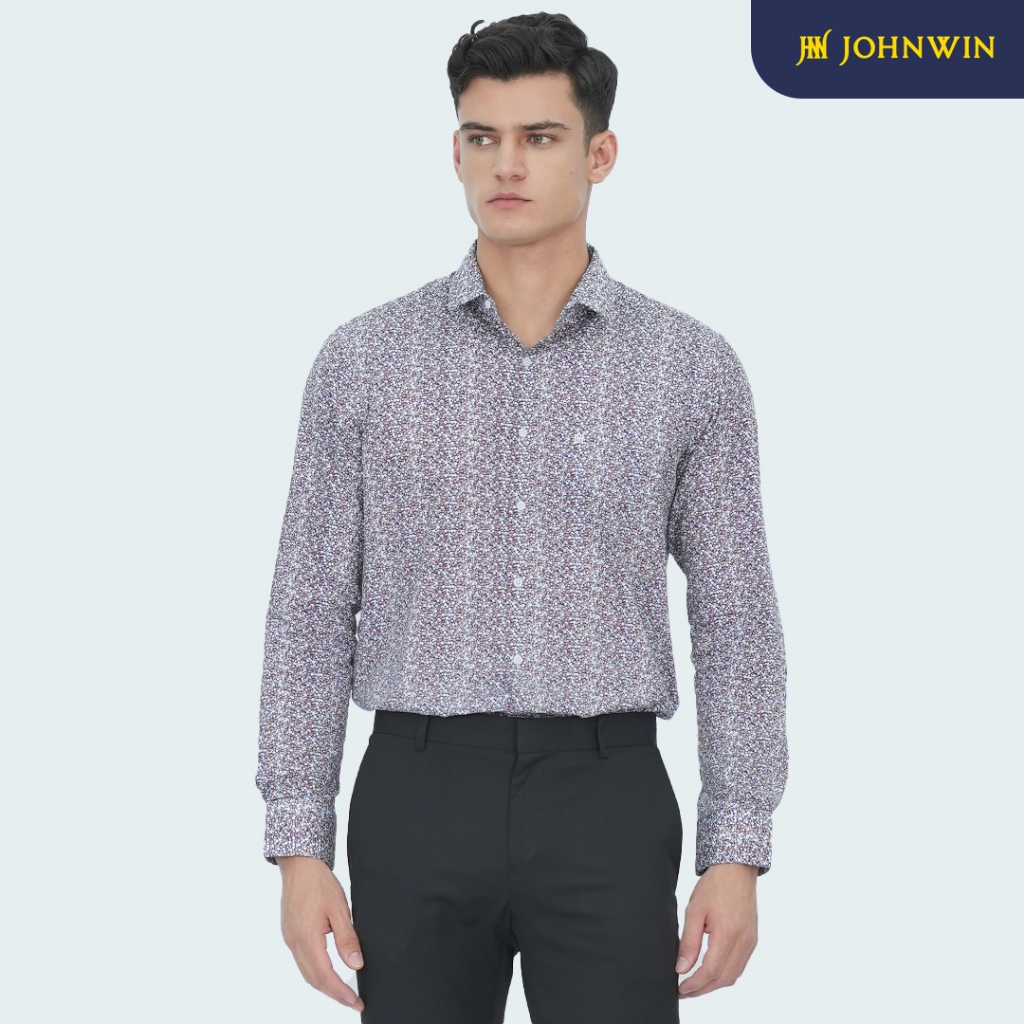Johnwin - Kemeja Formal - Full Motif - Single Pocket - Regular Fit - Multi Color - FSH.650.K251.1002