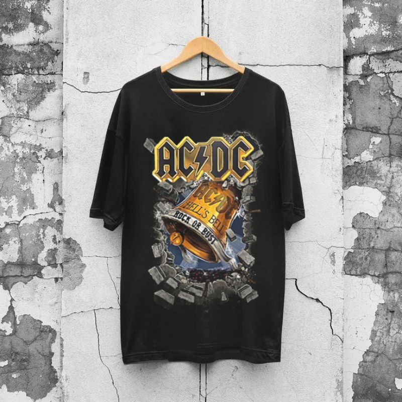 KAOS BAND/MUSIK ACDC T-SHIRT FULL PRINT COTTON COMBAD 30S KEKINIAN