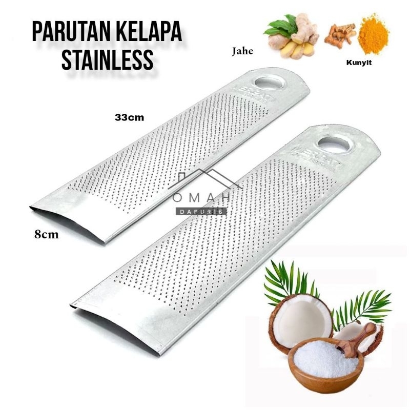 Parutan Kelapa Stainless 33cm Tebal | Parutan Rempah Jahe Kunyit Stainless Tebal