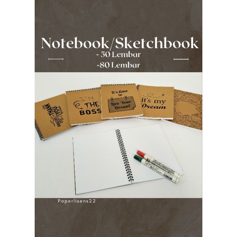 

Notebook / Sketchbook Notebook / Notebook Spiral / Notebook Aesthetic / Notebook Hardcover / Buku Memo / Buku Catatan mini motif-kraft / Diary book / Buku agenda